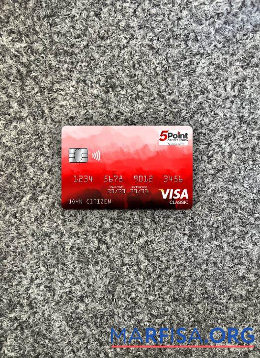 Realistic USA Texas 5Point Credit Union bank visa classic card photolook front sample